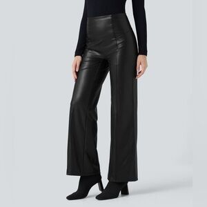 Halara High Waisted Faux Leather, Fleece Lined Pants